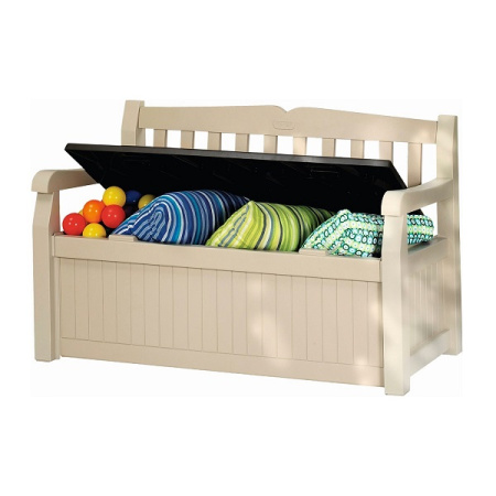 Скамья-сундук садовая Keter Eden Garden Bench 265л бежевый+коричневый 