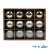 Набор ёлочных шаров Winter Glade, пластик, 6 см, 12 шт, серебряный микс