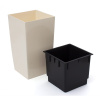Кашпо для цветов Prosperplast Coubi Square High 30+19л, кремовый