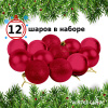 Набор ёлочных шаров Winter Glade, пластик, 6 см, 12 шт, красный микс
