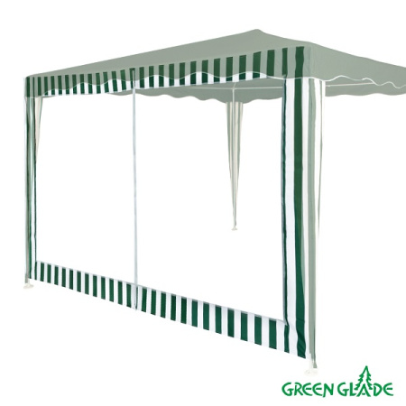 Стенка для садового тента Green Glade 1,95х2,95м полиэстер с москитной сеткой зеленая