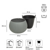 Кашпо для цветов Prosperplast Beton Bowl 3,9 л, бетон