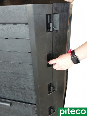 Компостер Piteco Module с крышкой 1500 чёрный 