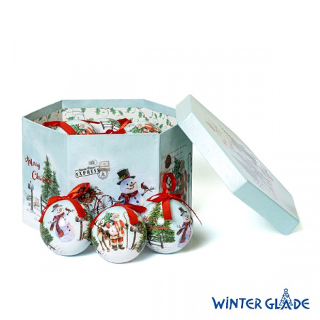 Набор ёлочных шаров Winter Glade, папье-маше, 14 шт.