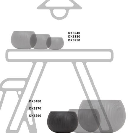 Кашпо для цветов Prosperplast Beton Bowl 3,9 л, чёрный