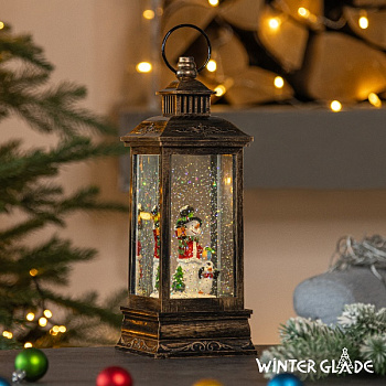 Новогодний фонарь Winter Glade Снеговики F209-2
