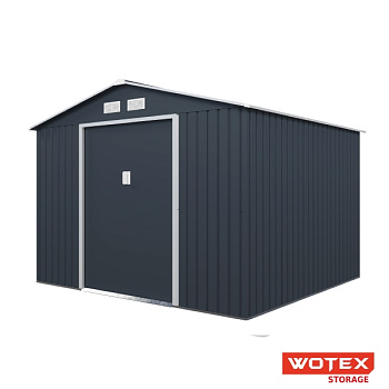 Сарай WOTEX Storage-05-3, тёмно-серый с белым, 277х259х203 см
