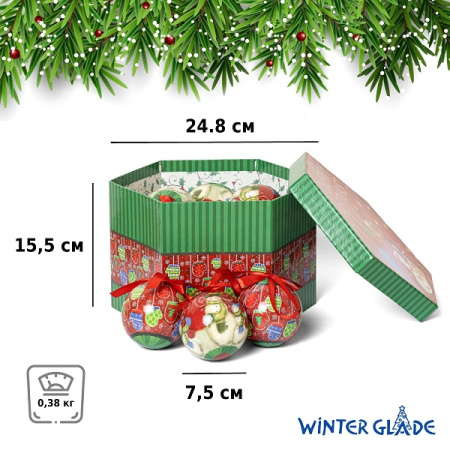 Набор ёлочных шаров Winter Glade, папье-маше, 14 шт.