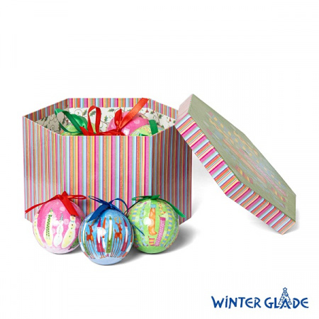 Набор ёлочных шаров Winter Glade, папье-маше, 14 шт.