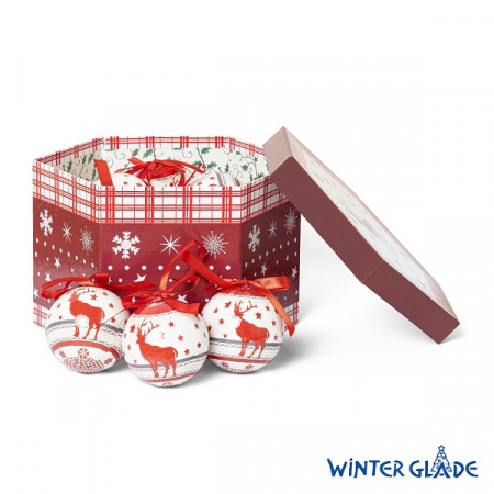 Набор ёлочных шаров Winter Glade, папье-маше, 14 шт.