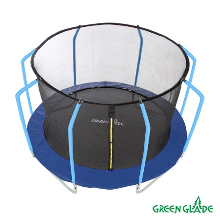 Батут уличный Green Glade с сеткой и лестницей 12-футовый 4 ножки 8 стоек (2 кор.)