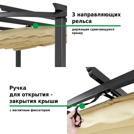 Тент садовый Green Glade 1152 3х3х2,32 м полиэстер