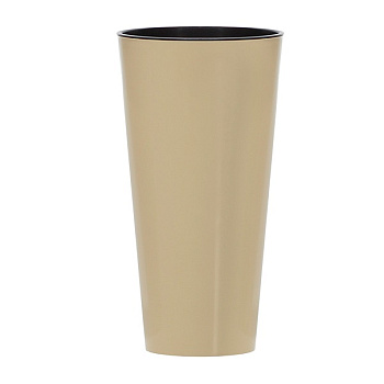 Кашпо для цветов Prosperplast Tubus Slim Shine 27+15л, кофе
