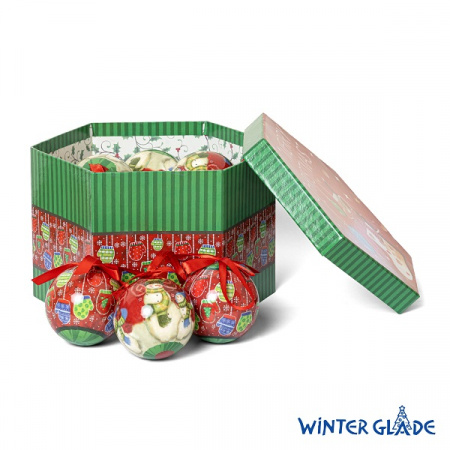Набор ёлочных шаров Winter Glade, папье-маше, 14 шт.