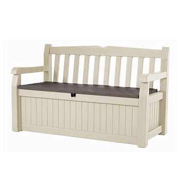 Скамья-сундук садовая Keter Eden Garden Bench 265л бежевый+коричневый 